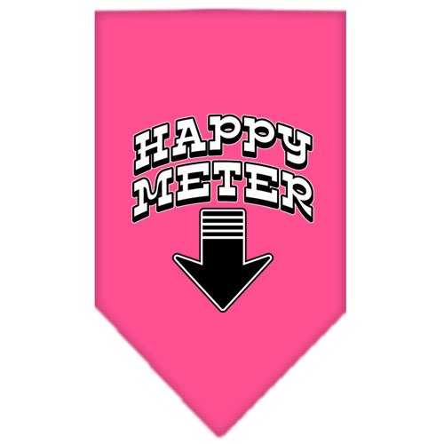 Happy Meter Screen Print Bandana Bright Pink Small
